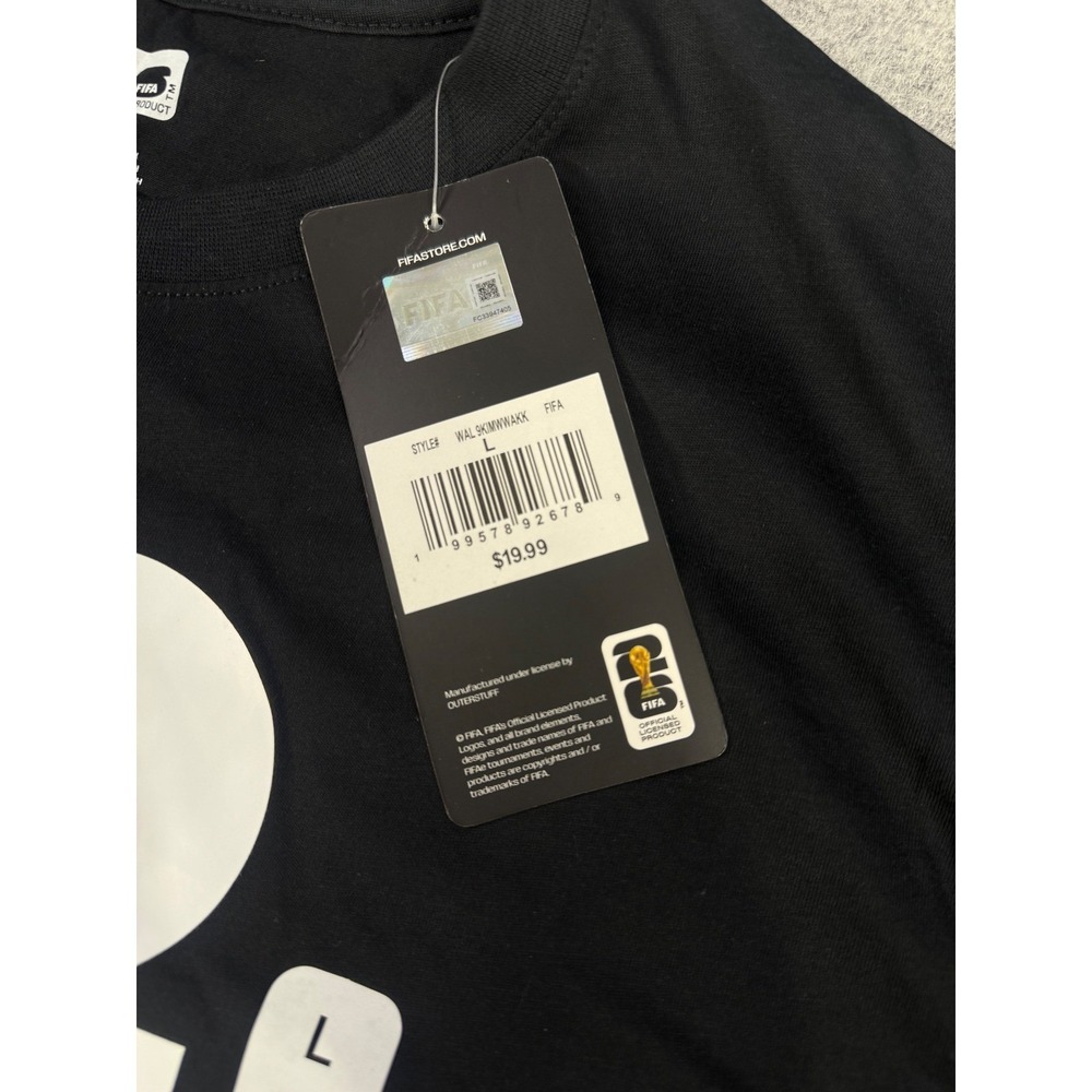 FIFA World Cup 2026 Mens T-Shirt Black Trophy Graphic Outerstuff NWT LARGE - Picture 4 of 7